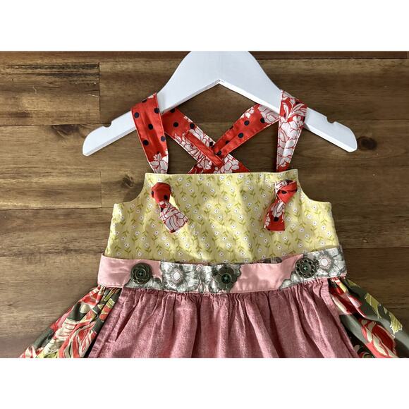 Matilda Jane Camp MJC Another Perfect Day Floral Sleeveless Knot Yellow Dress 4 - Picture 3 of 7